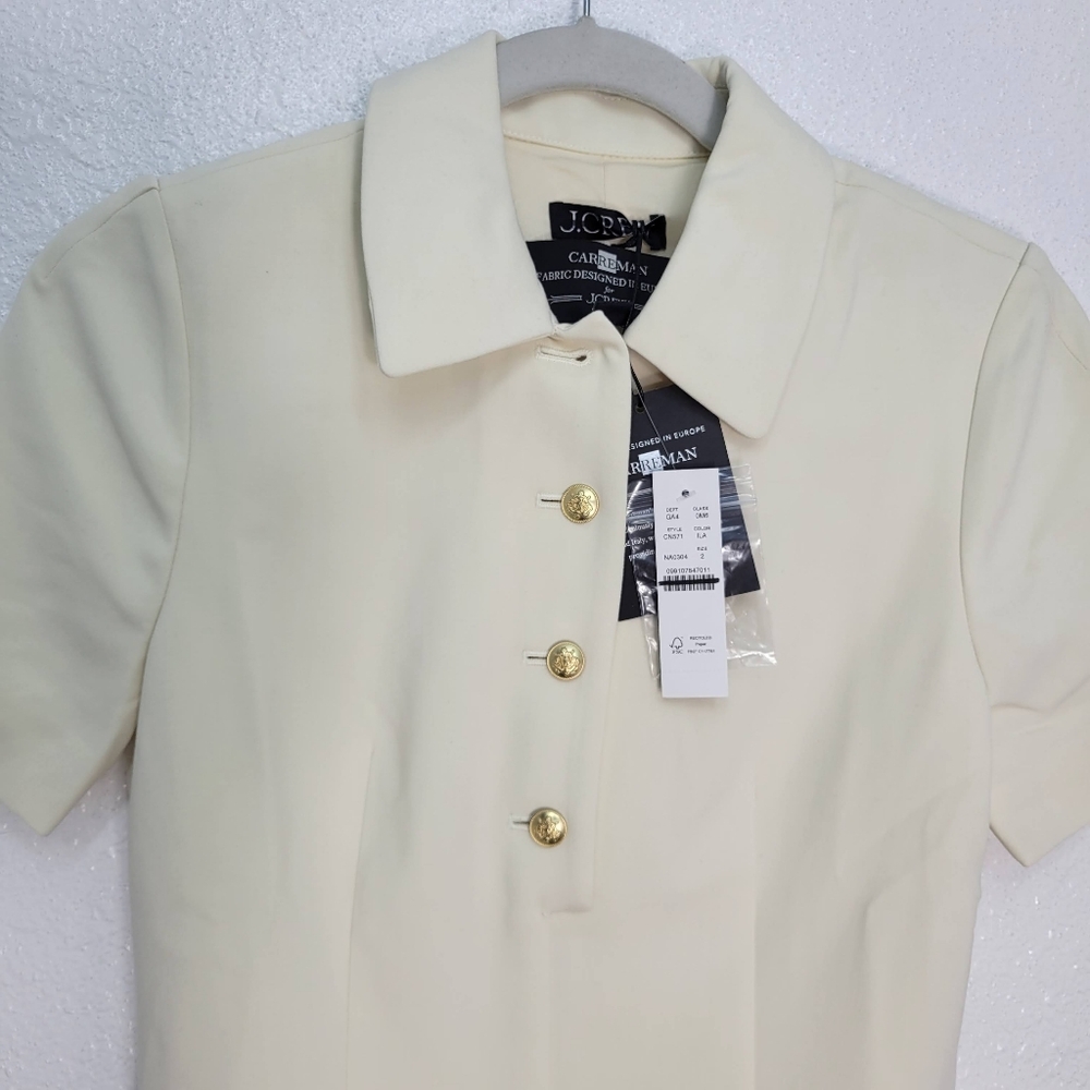 J Crew Tall Parc dress in four-season stretch CN571 Ivory NWT - Picture 7 of 9